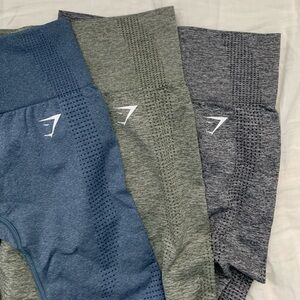Vital seamless 2.0 leggings in green marl, grey marl, blue marl